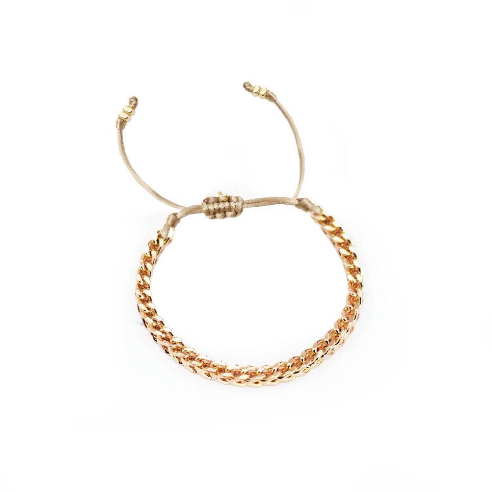 NEW ADRIANA PAPPAS women's zoe bracelet on colored cord in champagne